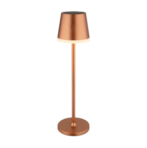 LED lamp op zonne-energie, metaal, koperkleurig, hoogte 41 cm, IP44