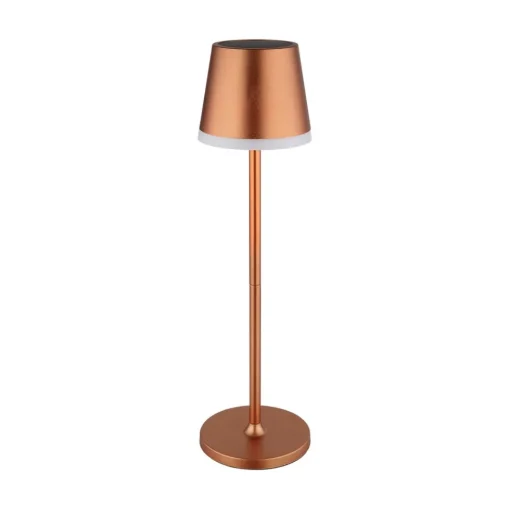 LED lamp op zonne-energie, metaal, koperkleurig, hoogte 41 cm, IP44