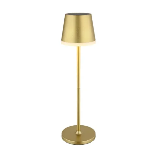 LED lamp op zonne-energie, metaal, goudkleurig, hoogte 41 cm, IP44