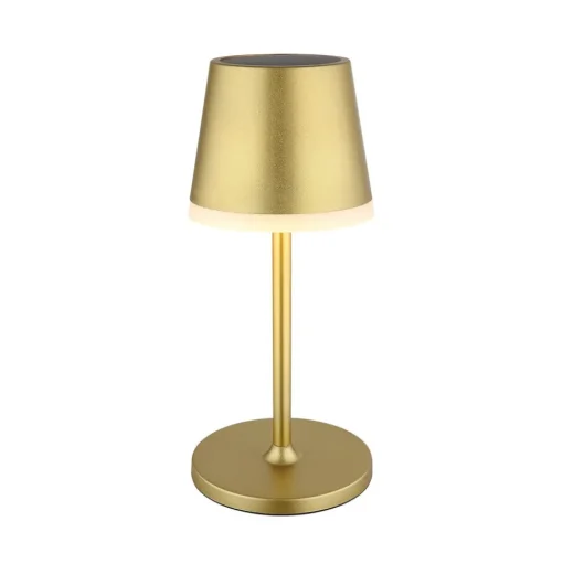 LED lamp op zonne-energie, metaal, goudkleurig, hoogte 41 cm, IP44