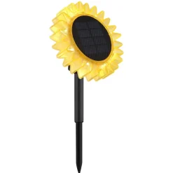 LED lamp op zonne-energie 33598 Zonnebloem Ø 13 cm, geel, kunststof