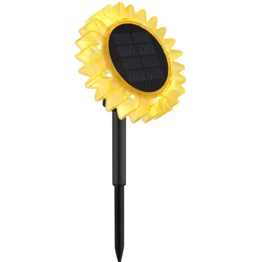 LED lamp op zonne-energie 33598 Zonnebloem Ø 13 cm, geel, kunststof