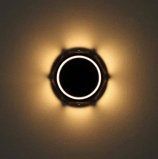 LED lamp op zonne-energie 36506, grondspies, wandlamp, zwart, aluminium