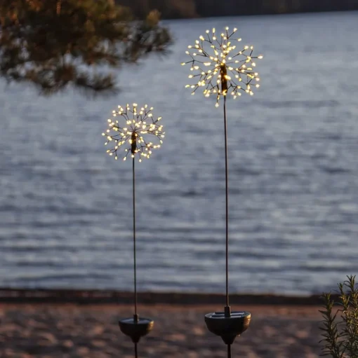 LED lamp op zonne-energie Firework met grondspies