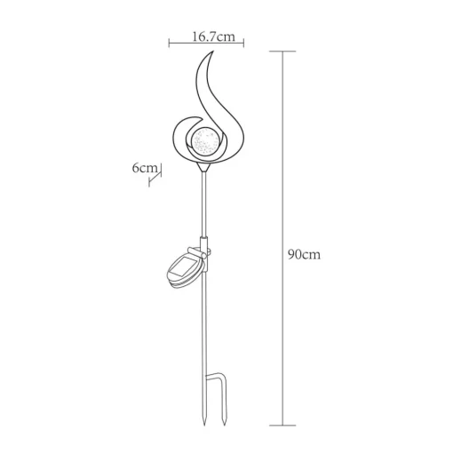 LED lamp op zonne-energie 33465, grondspies, bronskleurig, metaal, glas