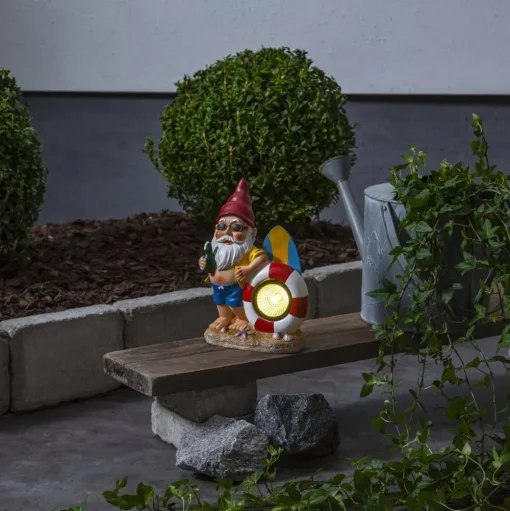 LED lamp op zonne-energie Gnomy met reddingsring