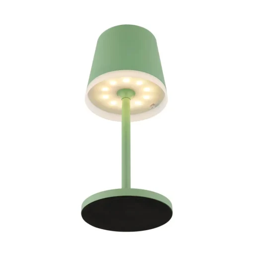 LED lamp op zonne-energie, metaal, lichtgroen, hoogte 41 cm, IP44