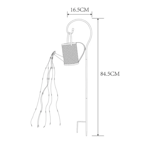 LED lamp op zonne-energie 336523, goud, gieter, grondspies, metaal