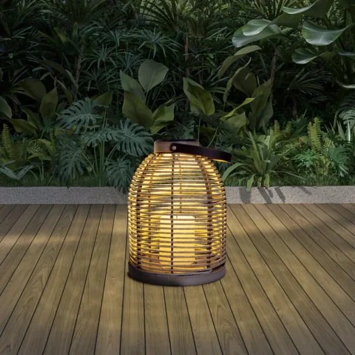 LED lamp op zonne-energie Korbinian, grijs, hoogte 29 cm, IP44, lantaarn