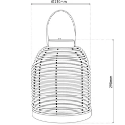 LED lamp op zonne-energie Korbinian, grijs, hoogte 29 cm, IP44, lantaarn