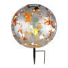 LED lamp op zonne-energie 36749S wereldbol Ø 27 cm, zilver, grondspies