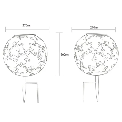 LED lamp op zonne-energie 36749S wereldbol Ø 27 cm, zilver, grondspies
