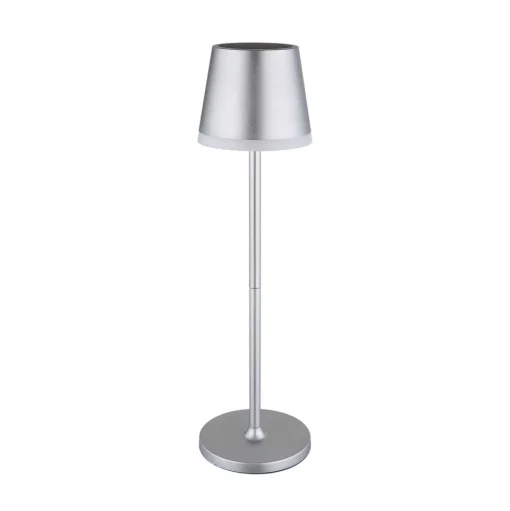 LED lamp op zonne-energie, metaal, zilverkleurig, hoogte 41 cm, IP44