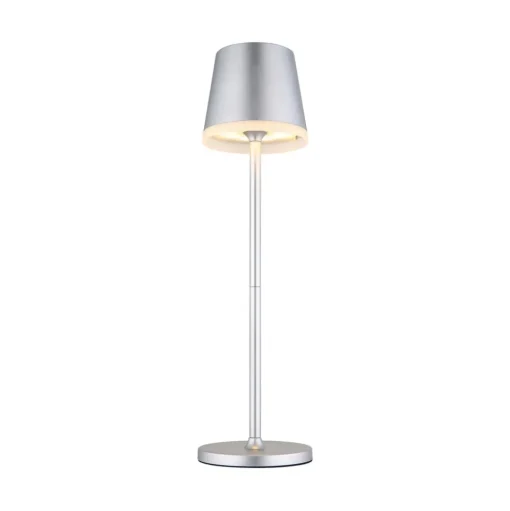 LED lamp op zonne-energie, metaal, zilverkleurig, hoogte 41 cm, IP44