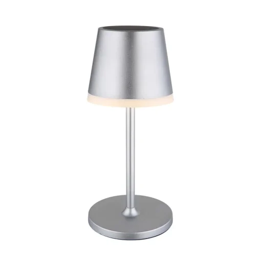 LED lamp op zonne-energie, metaal, zilverkleurig, hoogte 41 cm, IP44