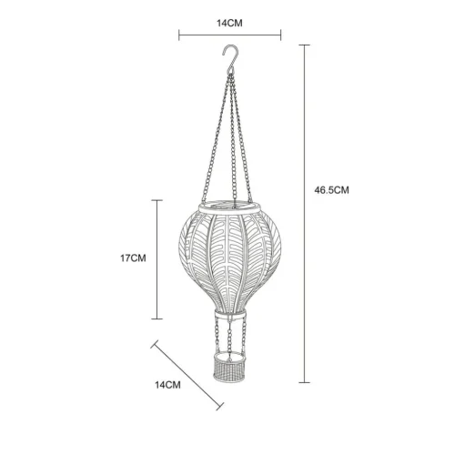 LED lamp op zonne-energie 36136B Luchtballon, kleurrijk, kunststof
