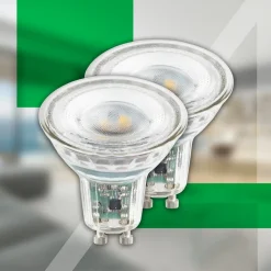LED lamp Reflectorlamp GU10 2,5W helder 3000K EEK A 2er