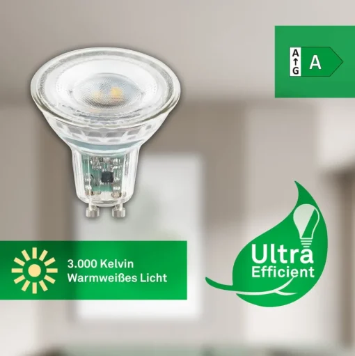 LED lamp Reflectorlamp GU10 2,5W helder 3000K EEK A 2er