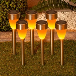 LED lamp solar 4135006 met vlammeneffect 6 per set