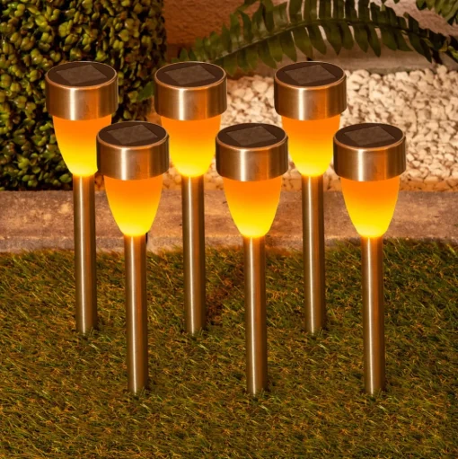 LED lamp solar 4135006 met vlammeneffect 6 per set