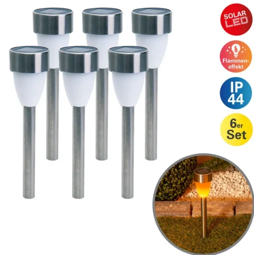 LED lamp solar 4135006 met vlammeneffect 6 per set