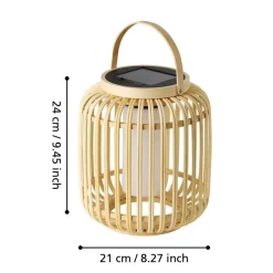 LED lantaarn Marliano, licht hout, hout