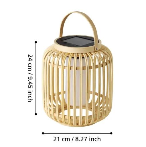 LED lantaarn Marliano, licht hout, hout