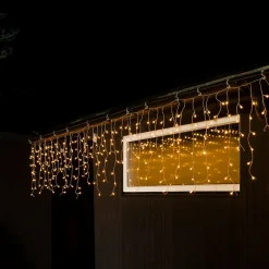LED lichtgordijn IJsregen warmwit transp. 5m