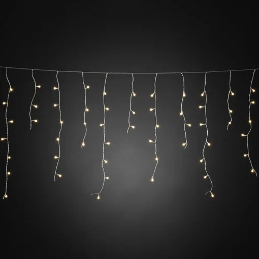 LED lichtgordijn IJsregen warmwit transp. 5m