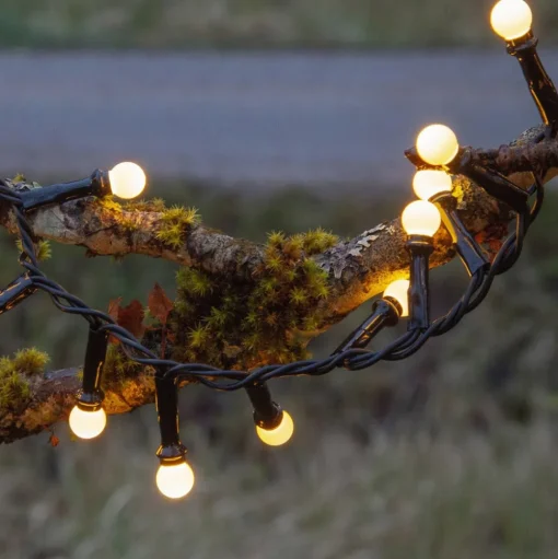 LED lichtketting Berry Mini met timerfunctie wit