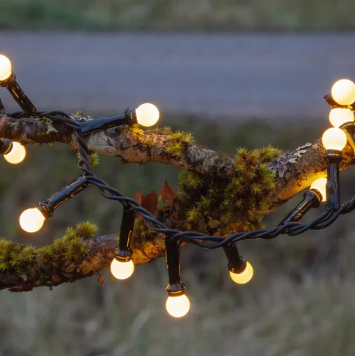 LED lichtketting Berry Mini met timerfunctie wit