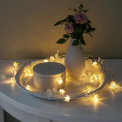 LED lichtketting Blad en bloem helder/wit
