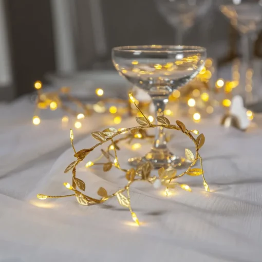 LED lichtketting Winny, goud, kunststof, 200 cm, batterij