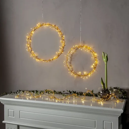 LED lichtketting Winny, goud, kunststof, 200 cm, batterij