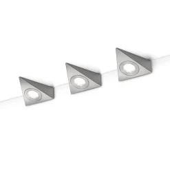 LED meubelverlichting Ecco 3per set, nikkel mat