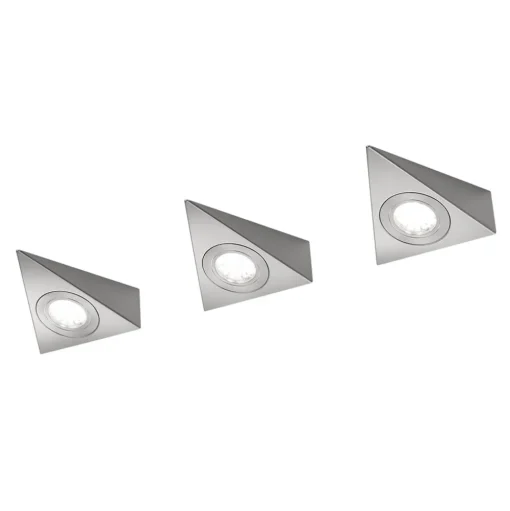 LED meubelverlichting Ecco 3per set, nikkel mat