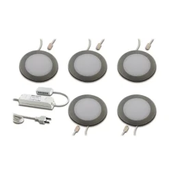 LED meubelverlichting FAR 58 staal 5x-set 3W 4000K