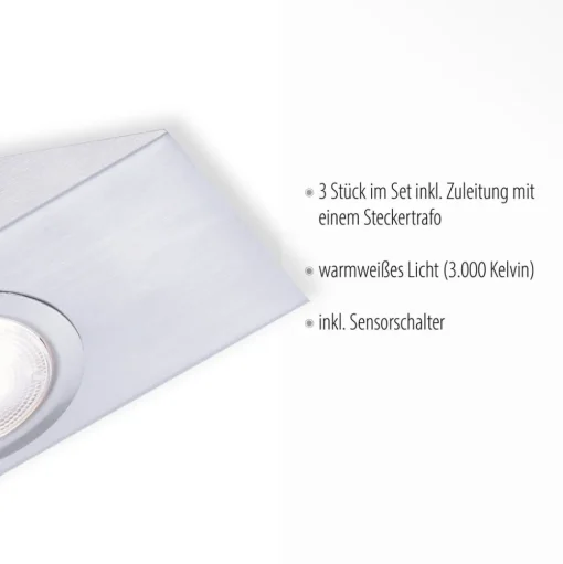 LED meubelverlichting Theo, vierkant, setE van 3