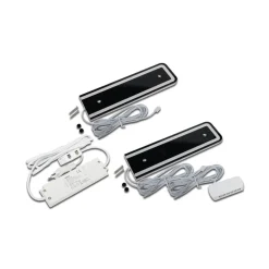 LED meubelverlichting U-Pad F, set van 2 3.000K zwart Sensor