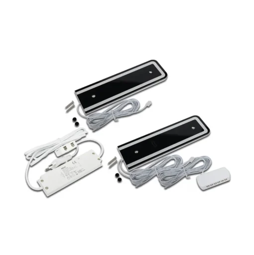 LED meubelverlichting U-Pad F, set van 2 3.000K zwart Sensor