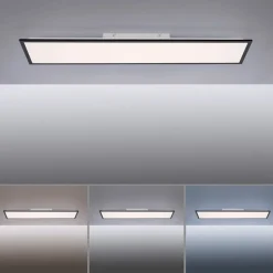 LED opbouwpaneel Flat CCT, zwart, 119 x 29 cm