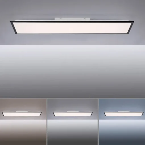 LED opbouwpaneel Flat CCT, zwart, 119 x 29 cm