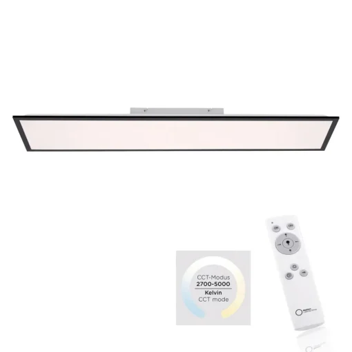 LED opbouwpaneel Flat CCT, zwart, 119 x 29 cm