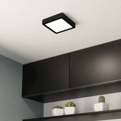 LED opbouwpaneel Fueva 5 IP20 830 zwart 16x16cm