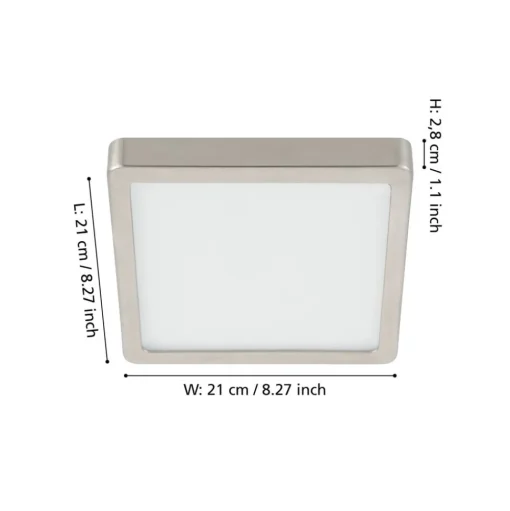 LED opbouwpaneel Fueva 5 IP20 830 nikkel 21x21cm