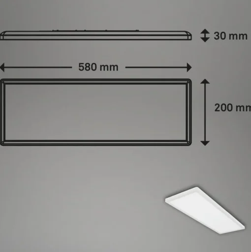 LED opbouwpaneel Slim 58x20cm aan/uit 4.000K wit