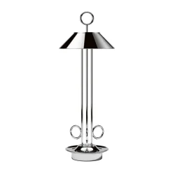 LED oplaadbare tafellamp Nudiderot, chroom, aluminium, IP54, dimbaar