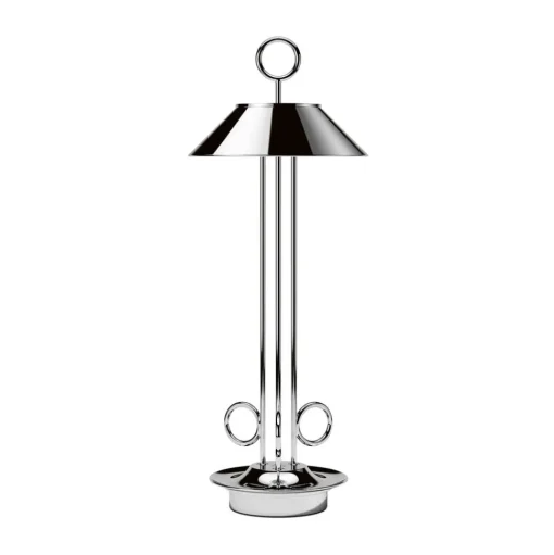 LED oplaadbare tafellamp Nudiderot, chroom, aluminium, IP54, dimbaar