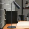 LED oplaadbare tafellamp Maxi, zwart, metaal, dimbaar, 36 cm