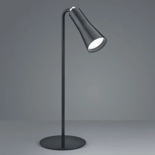 LED oplaadbare tafellamp Maxi, zwart, metaal, dimbaar, 36 cm
